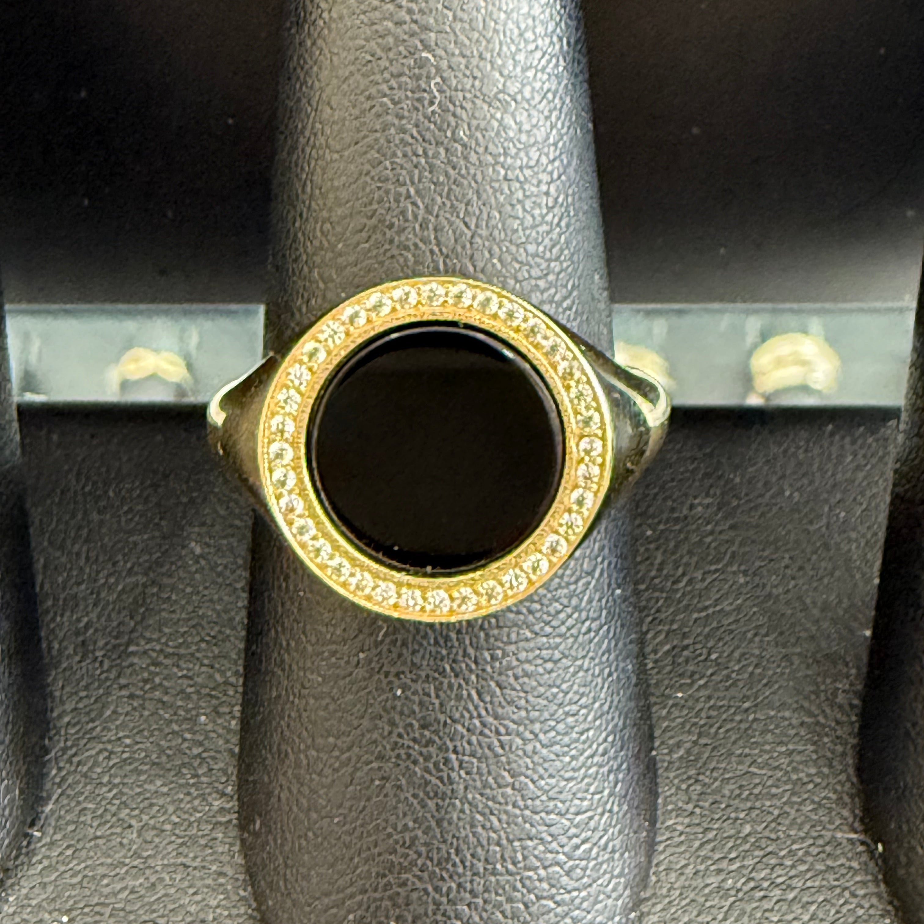 Black Stone 10K Gold Ring